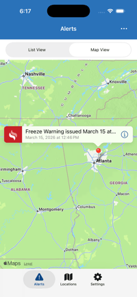 Alerts map view