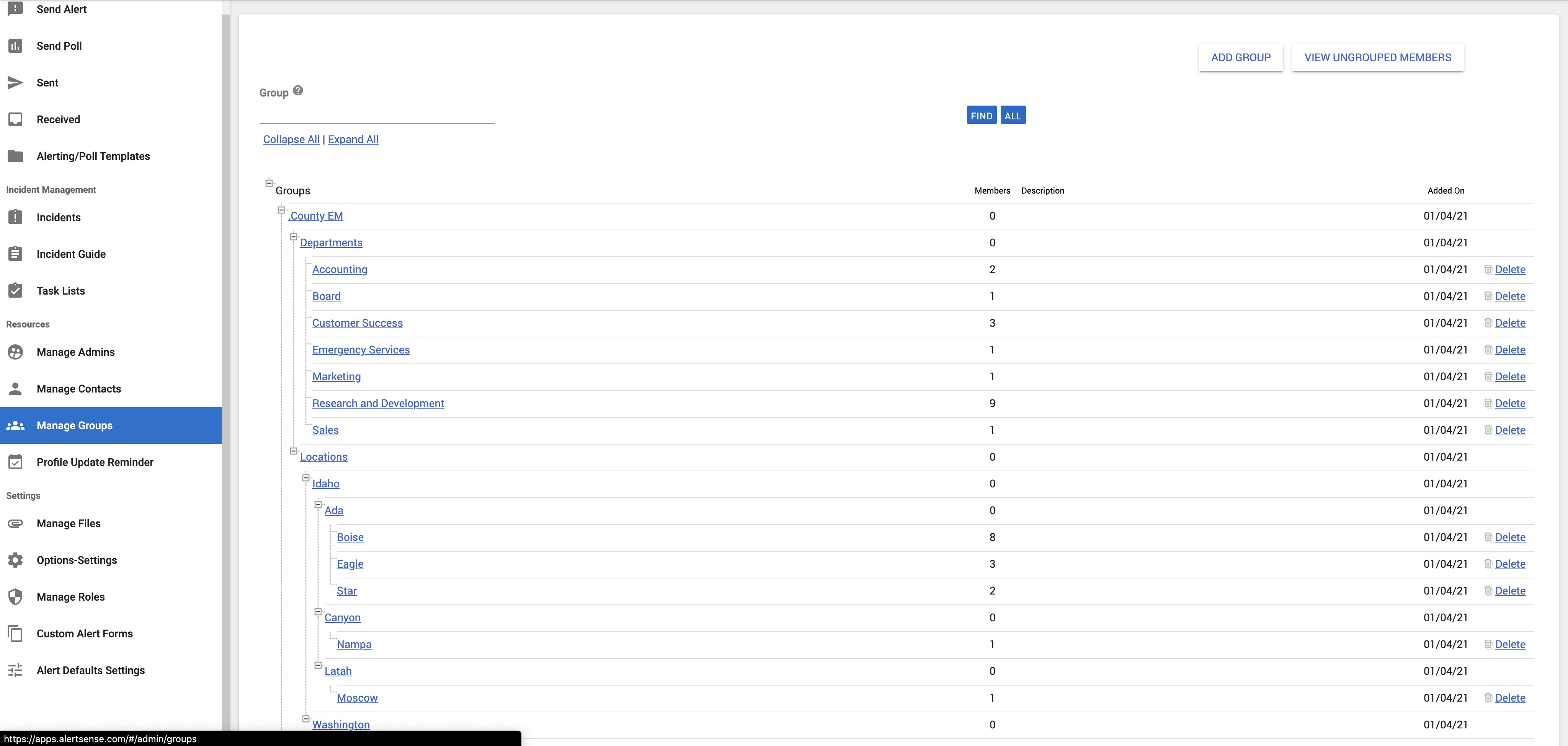 Manage Groups